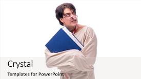  Presentation with white - Amazing presentation theme having psychotic - young mad man isolated backdrop and a  colored foreground