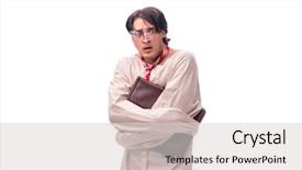  Presentation with young - Amazing slide set having psychotic - young mad man isolated backdrop and a  colored foreground