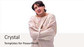  Presentation with white - Beautiful PPT layouts featuring psychotic - young mad man isolated backdrop and a  colored foreground