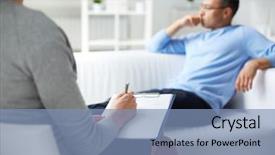  Presentation with consulting - Cool new PPT theme with psycologist - female psychologist making notes while backdrop and a teal colored foreground