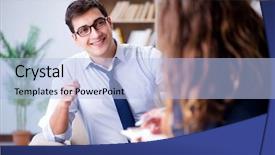  Presentation with medical concept - PPT layouts featuring psycologist - medical concept with psychologist visit background and a light blue colored foreground