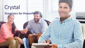  Presentation with people helping each teamwork couple - Audience pleasing presentation consisting of psycologist - psychologist helping a couple backdrop and a sky blue colored foreground