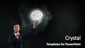  Presentation with announcing - Slide deck consisting of psycology - announcing her impressive speech background and a black colored foreground