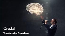  Presentation with announcing - Audience pleasing slide deck consisting of psycology - announcing her impressive speech backdrop and a black colored foreground