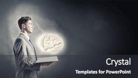  Presentation with book - Colorful PPT theme enhanced with psycology - shocked businessman holding opened book backdrop and a dark gray colored foreground