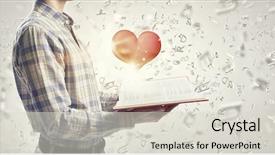  Presentation with psycology - Audience pleasing slide set consisting of psycology - young man with opened book backdrop and a lemonade colored foreground