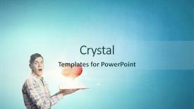  Presentation with heart book - Beautiful slide deck featuring psycology - young man with opened book backdrop and a sky blue colored foreground