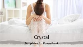  Presentation with depressed - Audience pleasing theme consisting of psycosis - depressed young woman sitting backdrop and a light gray colored foreground