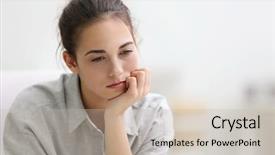  Presentation with home economics - Cool new presentation with psycosis - portrait of depressed young woman backdrop and a soft green colored foreground
