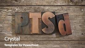  Presentation with ptsd - Colorful slide deck enhanced with ptsd abbreviation set with vintage backdrop and a violet colored foreground