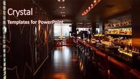  Presentation with tall - Presentation design with pub design - bar counter with red tall background and a wine colored foreground