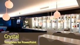  Presentation with interior design - Presentation design featuring pub design - interior of a night club background and a tawny brown colored foreground