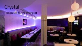  Presentation with night club - Colorful PPT theme enhanced with pub design - interior of a night club backdrop and a light blue colored foreground