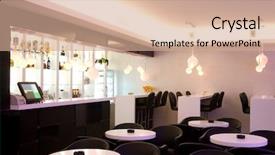  Presentation with pub - Presentation having pub design - interior of a night club background and a coral colored foreground