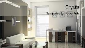  Presentation with interior design office - Slides enhanced with pub design - office rest room interior background and a light gray colored foreground