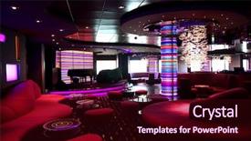  Presentation with cruise ship - Theme featuring pub restaurant - magnificent interiors on cruise background and a wine colored foreground