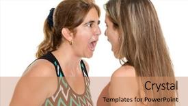  Presentation with puberty - Audience pleasing theme consisting of puberty - angry mother and her teenage backdrop and a coral colored foreground