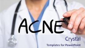  Presentation with acne - Audience pleasing PPT theme consisting of puberty - doctor writing the word acne backdrop and a sky blue colored foreground