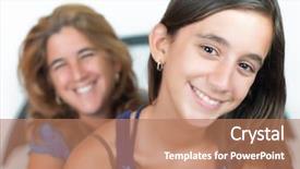  Presentation with puberty - Theme with puberty - portrait of an hispanic young background and a coral colored foreground