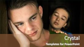  Presentation with puberty - Beautiful PPT theme featuring puberty - quarrel teenager boy and teenager backdrop and a red colored foreground