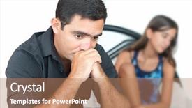  Presentation with puberty - PPT layouts with puberty - teenage problems thoughtful and worried background and a coral colored foreground