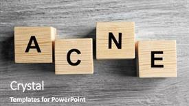  Presentation with puberty - Slides enhanced with puberty - word acne of cubes background and a gray colored foreground