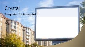  Presentation with roadside - Audience pleasing presentation theme consisting of public advertisement on the roadside backdrop and a light blue colored foreground