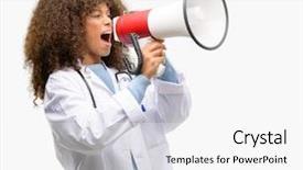  Presentation with medical sales - Audience pleasing slide deck consisting of health voice - african american doctor woman medical backdrop and a white colored foreground