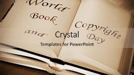  Presentation with awareness - Theme enhanced with public awareness - sentence world book and copyright background and a soft green colored foreground