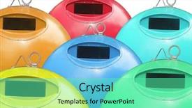  Presentation with light colors for solid waste - Audience pleasing presentation theme consisting of public awareness - six colorful waste bins backdrop and a seafoam green colored foreground