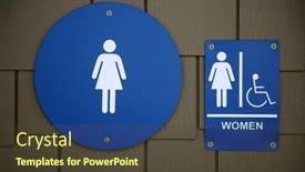  Presentation with public - Amazing presentation theme having public-bathroom-sign-and-symbols backdrop and a tawny brown colored foreground