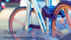  Presentation with sharing - Theme having public bike sharing system tianjin background and a teal colored foreground