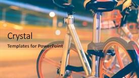  Presentation with sharing - Presentation theme featuring public bike sharing system tianjin background and a coral colored foreground
