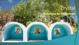  Presentation with bus stop - Audience pleasing slides consisting of public-bus-stop-of-lichada backdrop and a tawny brown colored foreground