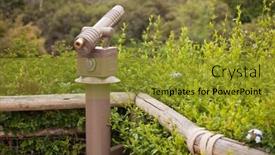  Presentation with overlook - Audience pleasing theme consisting of country powerpoints - public coin operated telescope backdrop and a gold colored foreground
