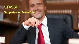  Presentation with lawyer - Presentation theme having public company closeup - confident lawyer in his studio background and a tawny brown colored foreground