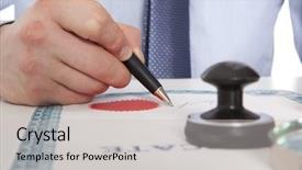  Presentation with public debt - Colorful PPT theme enhanced with public debt - lawyer notary signs the documents backdrop and a light gray colored foreground