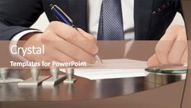  Presentation with notary - Audience pleasing slides consisting of public debt - lawyer notary signs the documents backdrop and a coral colored foreground