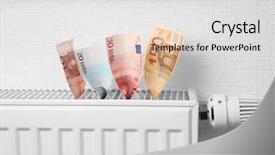  Presentation with battery - Presentation theme consisting of public debt - money on heating battery background and a light gray colored foreground