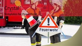  Presentation with fire fighters - Slide deck with public domain - female fire fighters in emergency background and a red colored foreground