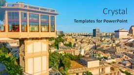  Presentation with elevator - Slides consisting of public-elevator-castelletto-belvedere-montaldo background and a light blue colored foreground