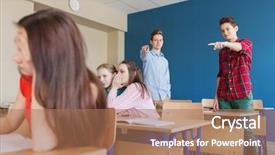  Presentation with back school education - Slides featuring public enemy - education bullying conflict social relations background and a coral colored foreground