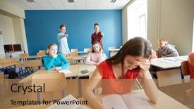  Presentation with teasing - Slide deck featuring public enemy - education bullying conflict social relations background and a coral colored foreground