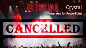  Presentation with public - Slide deck consisting of public-event-cancelled-crowd background and a wine colored foreground