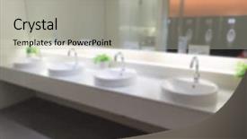  Presentation with toilet - PPT theme featuring public facilities - abstract blur men toilet background and a light gray colored foreground