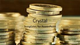  Presentation with piles - Theme with public finance - closeup of some piles background and a yellow colored foreground