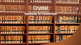  Presentation with library - Beautiful theme featuring public finance - law book library backdrop and a red colored foreground