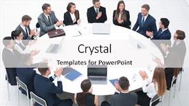  Presentation with conference - Slides with public finance - meeting business partners background and a white colored foreground