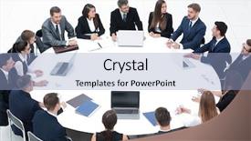  Presentation with public finance - Presentation theme with public finance - meeting business partners background and a light blue colored foreground