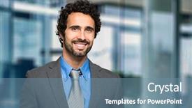  Presentation with public finance - Amazing slide deck having public finance - portrait of an handsome businessman backdrop and a seafoam green colored foreground